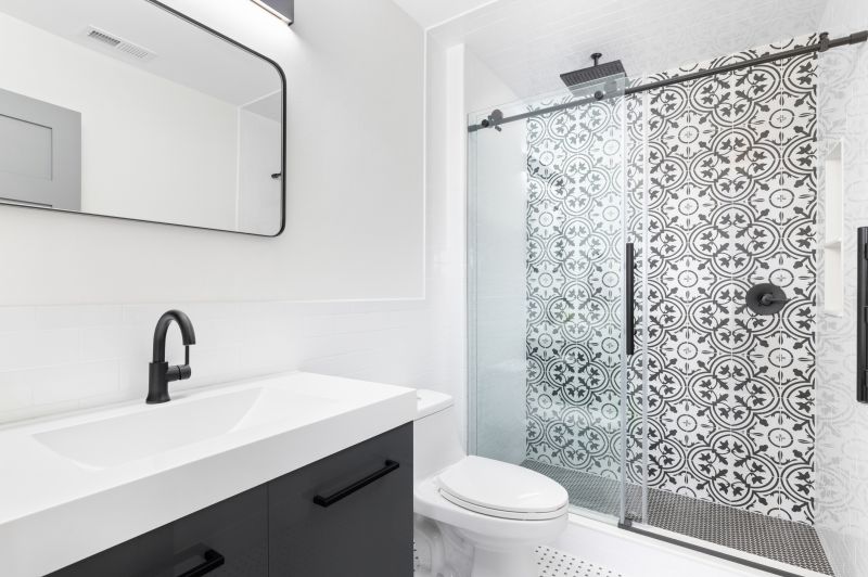 Bathroom with Decorative Wall Tiles