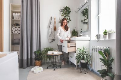 Minimalist Bathroom with Hidden Storage
