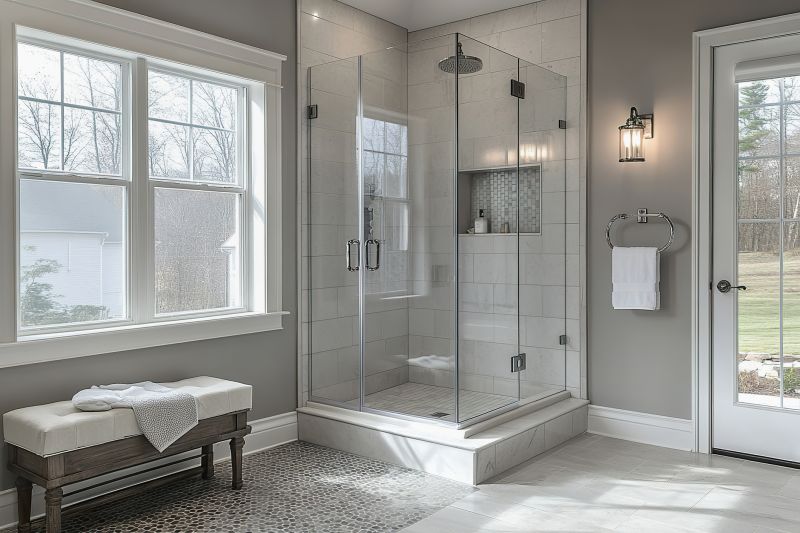 Contemporary Bathroom with Glass Shower